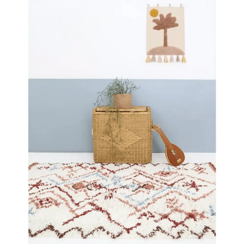 Washable Cotton Berber Bohemian Rug | 100x160 cm