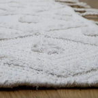 Alfombra de algodón ecru para infantes | tejida a mano