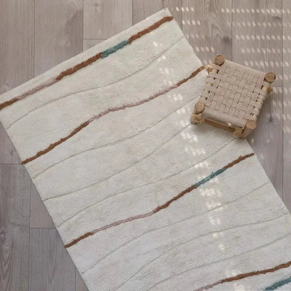 Alfombra infantil de algodón lavable | Diseño ondulado