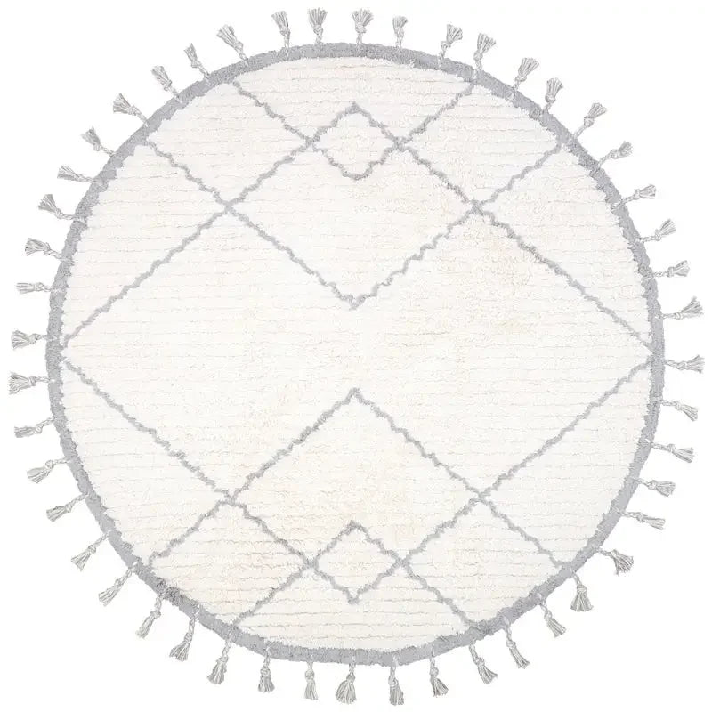 Alfombra infantil redonda de algodón | gris 120cm