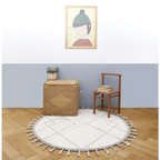 Alfombra infantil redonda de algodón | gris 120cm