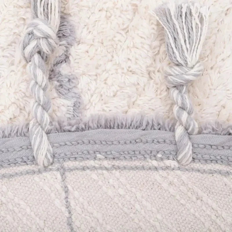 Alfombra infantil redonda de algodón | gris 120cm