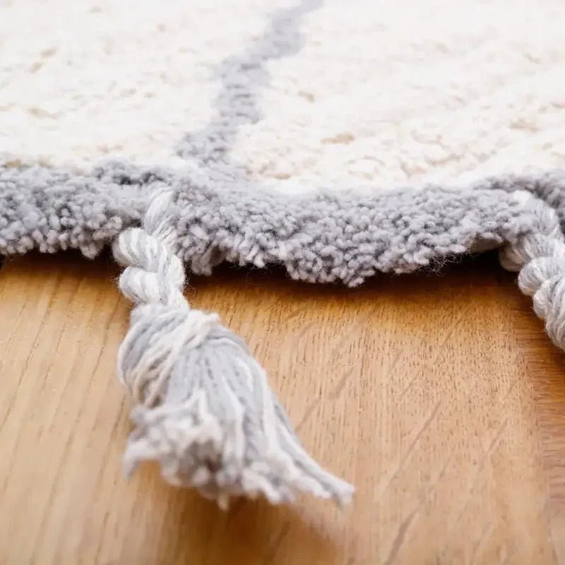 Alfombra infantil redonda de algodón | gris 120cm