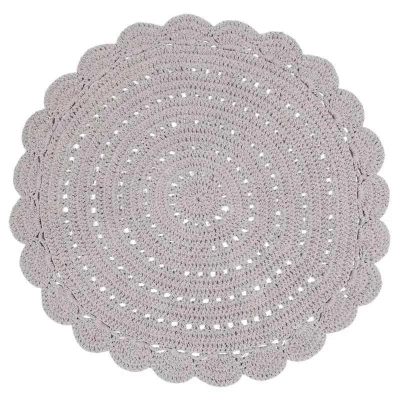 Round crochet children's rug 120cm cotton
