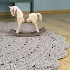 Round crochet children's rug 120cm cotton