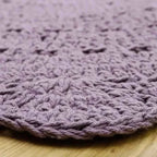 Alfombra redonda crochet 100% algodón infantil 120cm | Malva