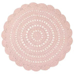 100% cotton round crochet children's rug, 120 cm | Nude