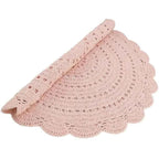 100% cotton round crochet children's rug, 120 cm | Nude