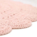 100% cotton round crochet children's rug, 120 cm | Nude