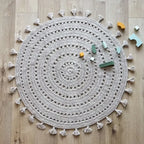 Alfombra infantil de algodón crochet Nila | gris perla