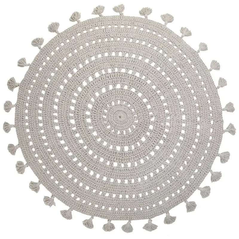 Alfombra infantil de algodón crochet Nila | gris perla