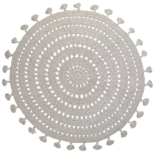 Alfombra infantil de algodón crochet Nila | gris perla