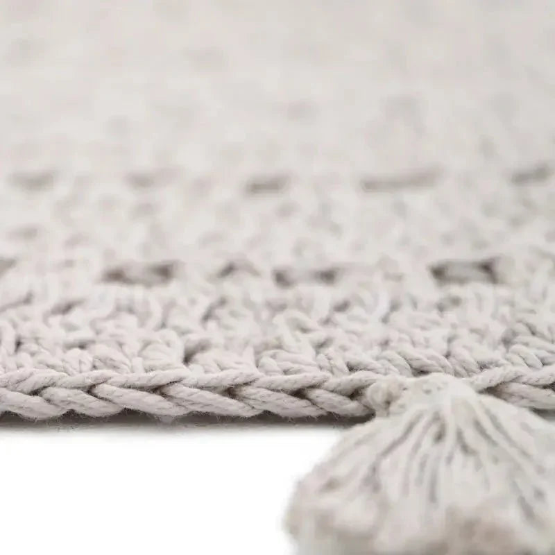 Alfombra infantil de algodón crochet Nila | gris perla