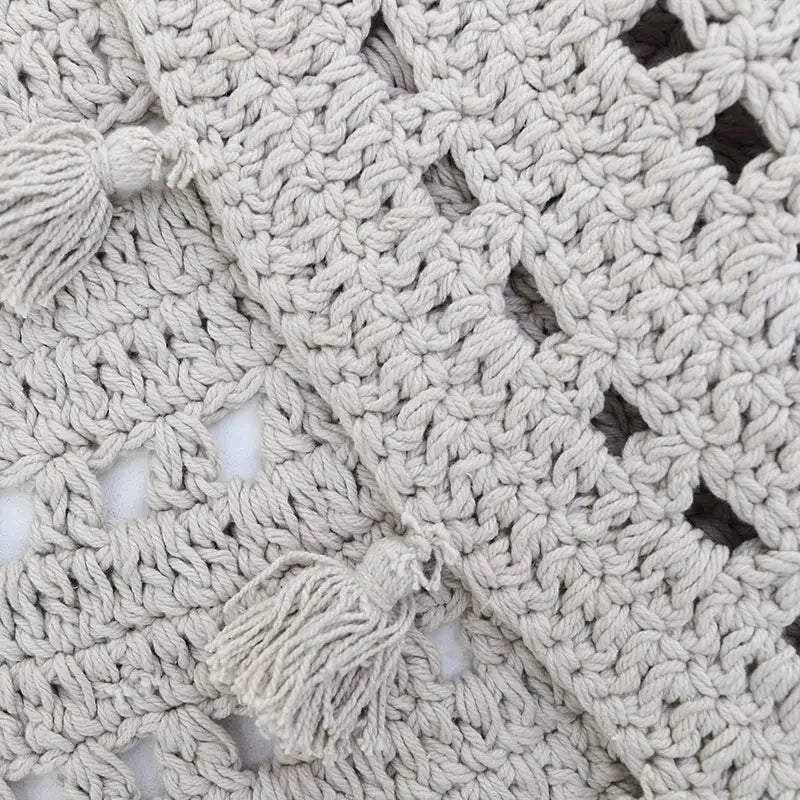 Alfombra infantil de algodón crochet Nila | gris perla