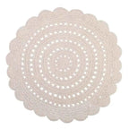 Children's Round Crochet Rug 120cm Ecru