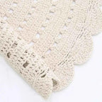 Children's Round Crochet Rug 120cm Ecru