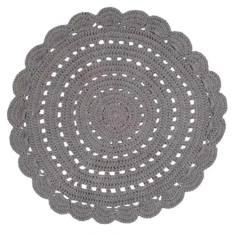 Alfombra redonda de ganchillo para niños | 100% algodón 120cm