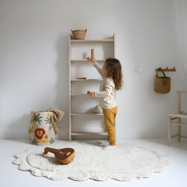 Alfombra infantil ovalada MARISA color crudo con borde en ondas 100x150cmCotonHome & Garden > Decor > Rugs