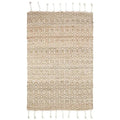 Natural jute and cotton rug | with hand-tied fringes