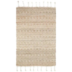 Natural jute and cotton rug | with hand-tied fringes