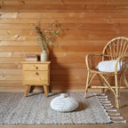 Natural jute and cotton rug | with hand-tied fringes