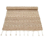 Natural jute and cotton rug | with hand-tied fringes
