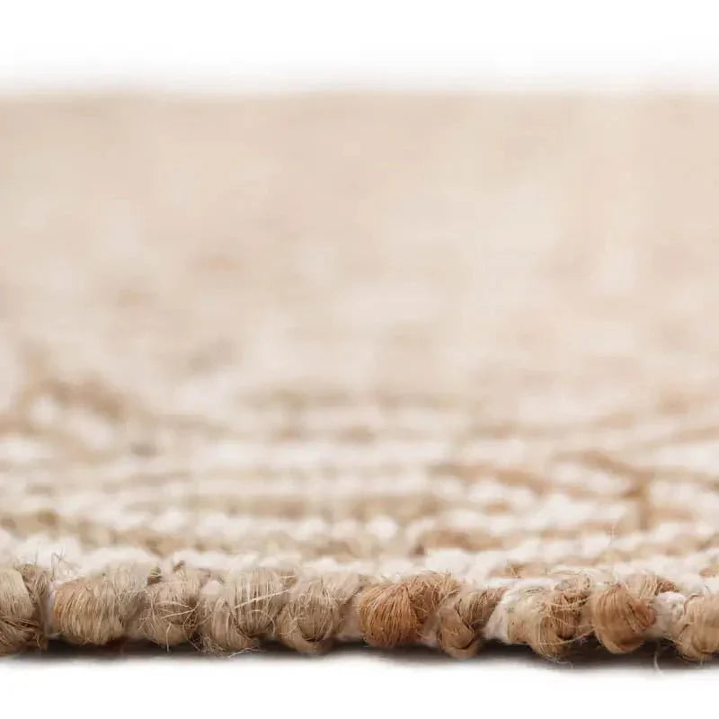 Natural jute and cotton rug | with hand-tied fringes