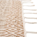 Natural jute and cotton rug | with hand-tied fringes
