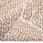 Natural jute and cotton rug | with hand-tied fringes