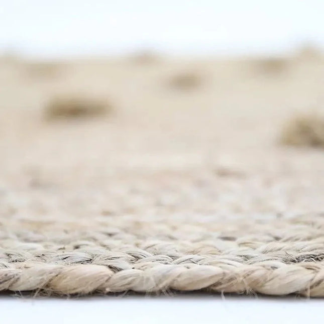 Alfombra de jute con pompones SISKA 140cmJuteHome & Garden > Decor > Rugs