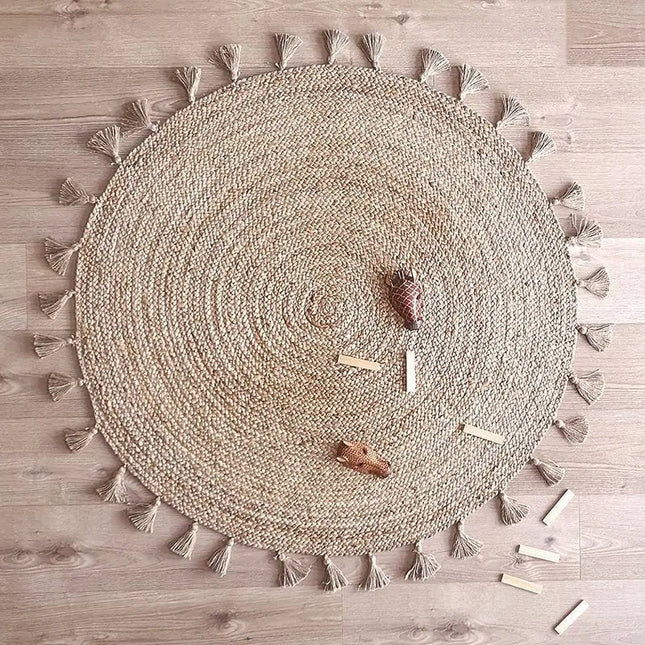 Alfombra infantil con pompones ELSEJuteHome & Garden > Decor > Rugs