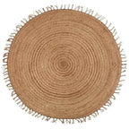 Round jute rug 140 cm | bohemian decor