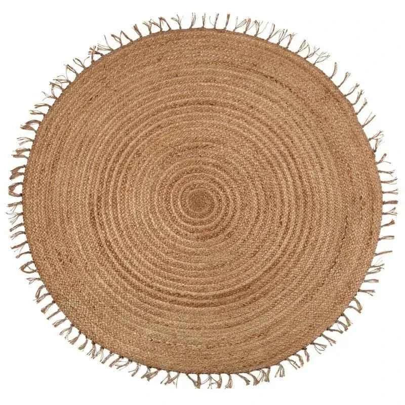 Alfombra redonda de yute 140 cm | decoración bohemia