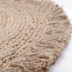 Alfombra infantil redonda de yute natural para niños