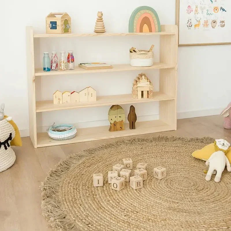 Alfombra infantil redonda de yute natural para niños