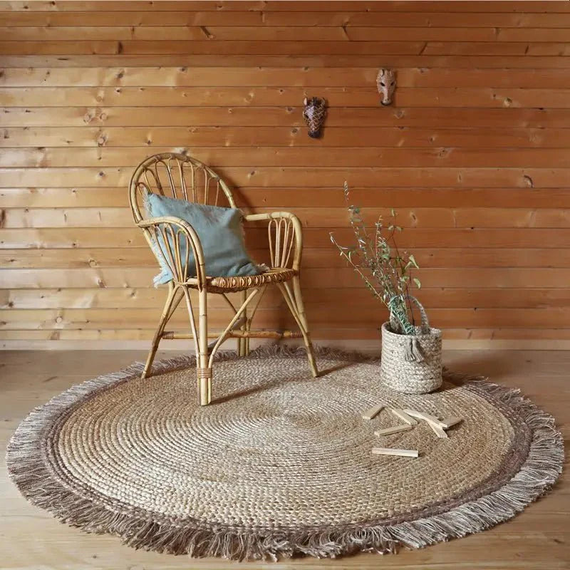 THAR Alfombra Infantil jute con pomponesJuteHome & Garden > Decor > Rugs