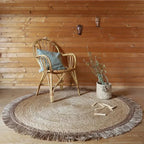 Jute children's rug with pompoms | for children