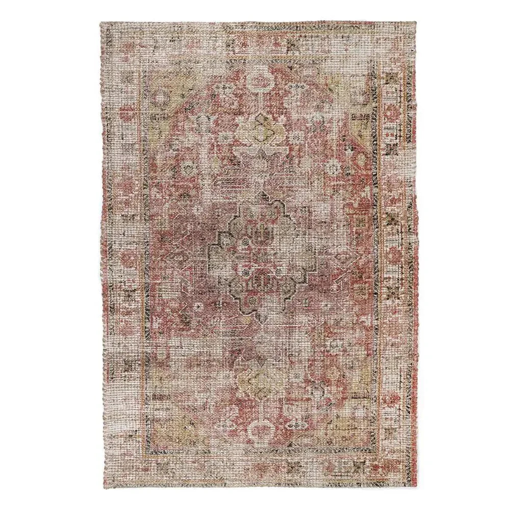 Handwoven jute and cotton rug | Persian motif