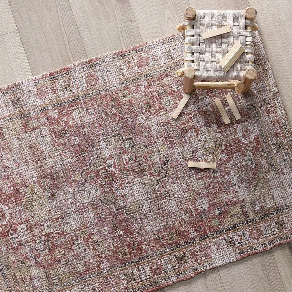 Handwoven jute and cotton rug | Persian motif