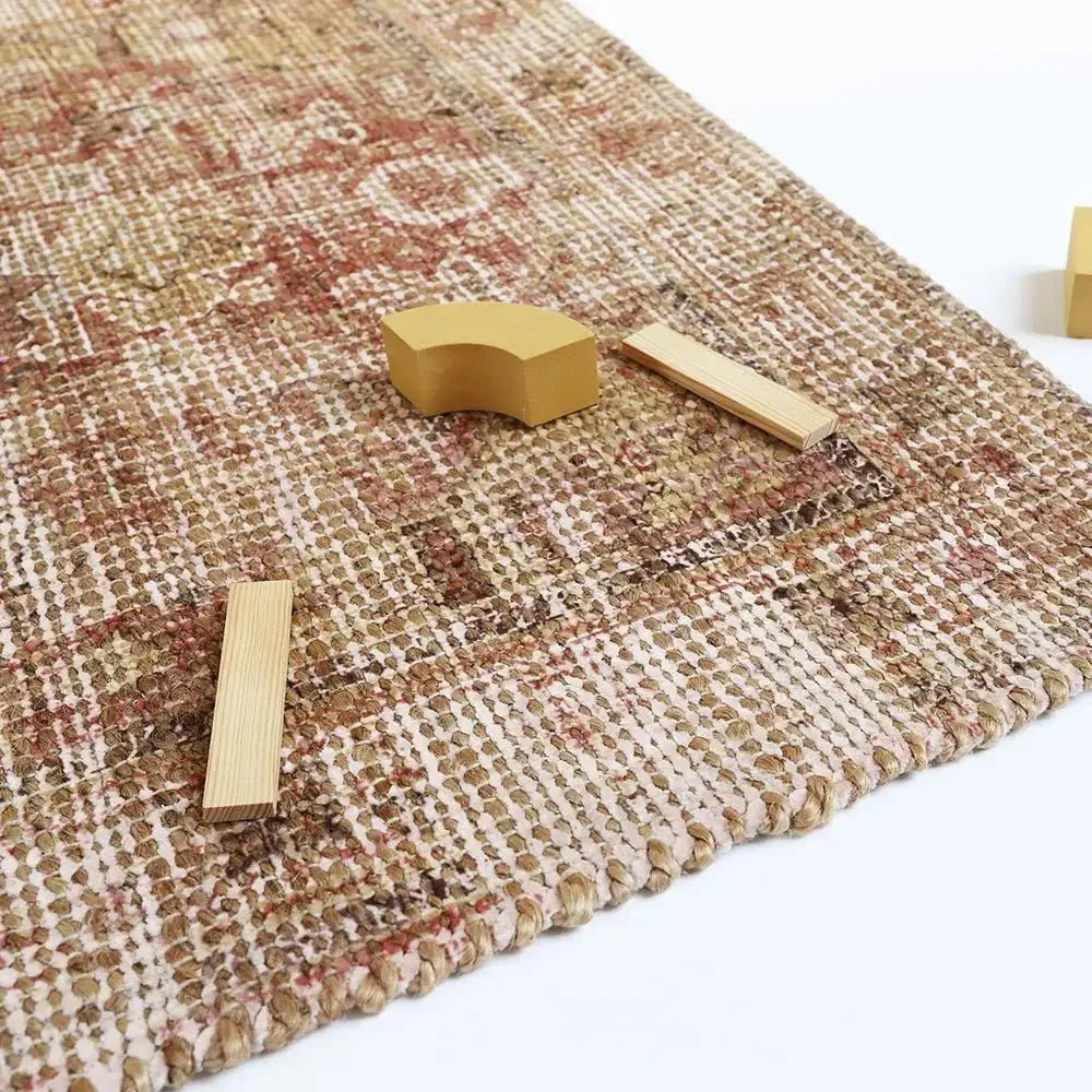 Handwoven jute and cotton rug | Persian motif