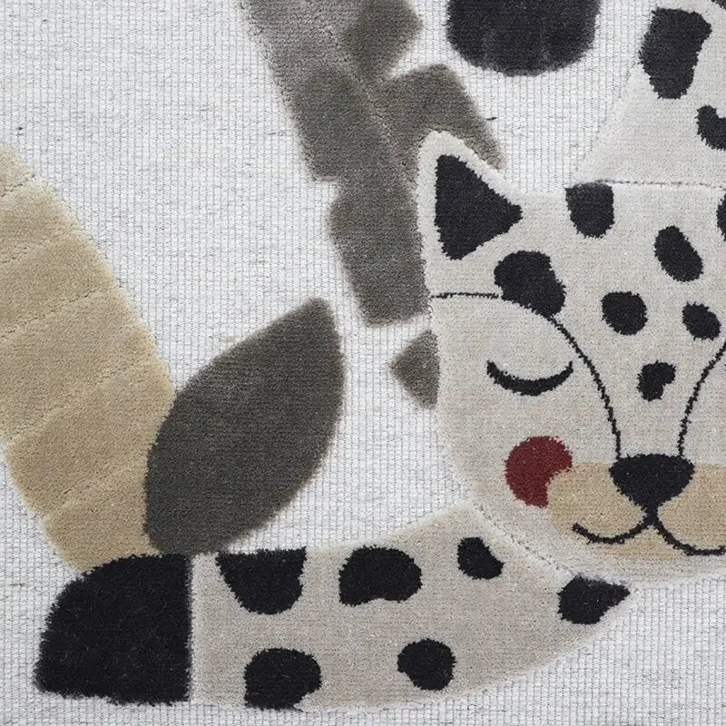 Children's jaguar wool rug | beige 80x125 cm