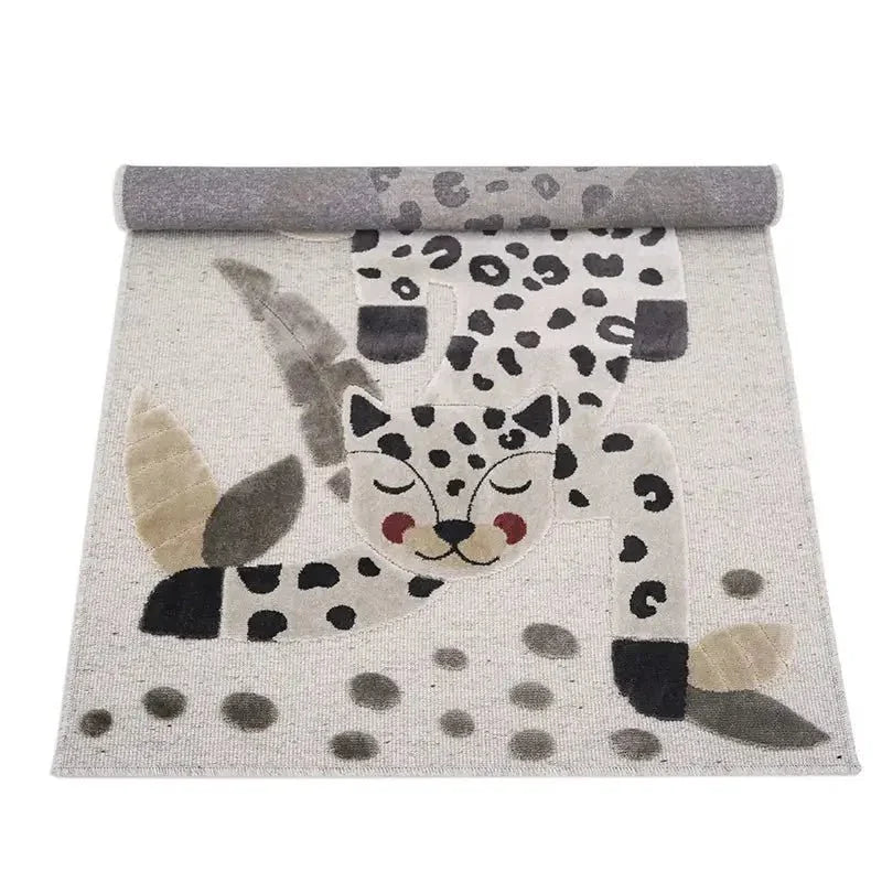 Children's jaguar wool rug | beige 80x125 cm