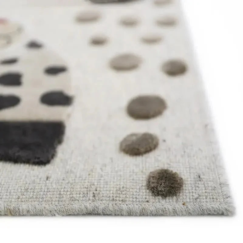 Children's jaguar wool rug | beige 80x125 cm
