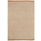 Handwoven pure wool rug, refined design | caramel color
