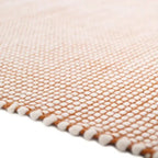 Handwoven pure wool rug, refined design | caramel color