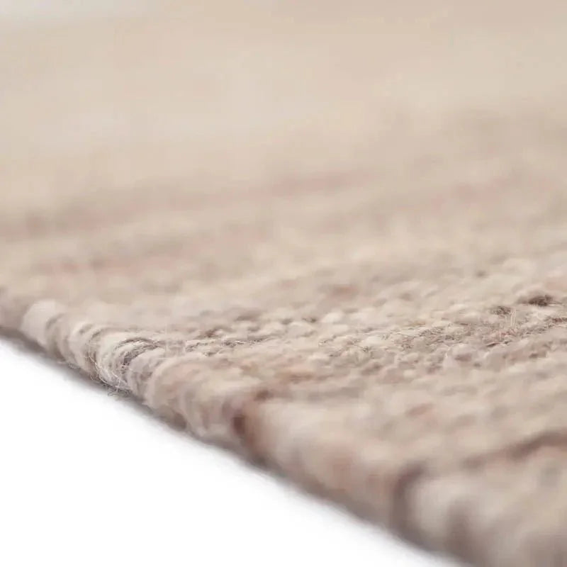 Soft brown rose wool rug | Handwoven for decoration