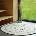 Round natural wool rug | Handmade in India