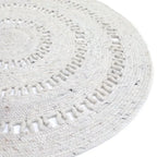 Round natural wool rug | Handmade in India