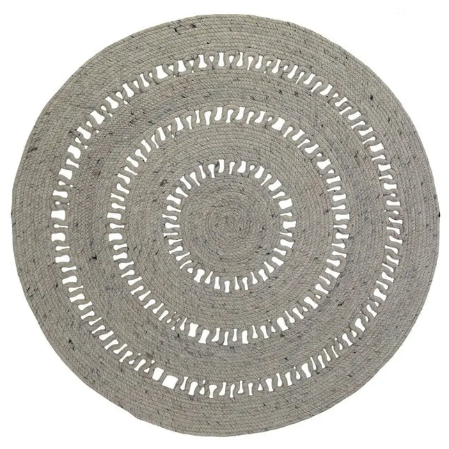 Alfombra de lana redonda BIBEK GRIS SLaineHome & Garden > Decor > Rugs
