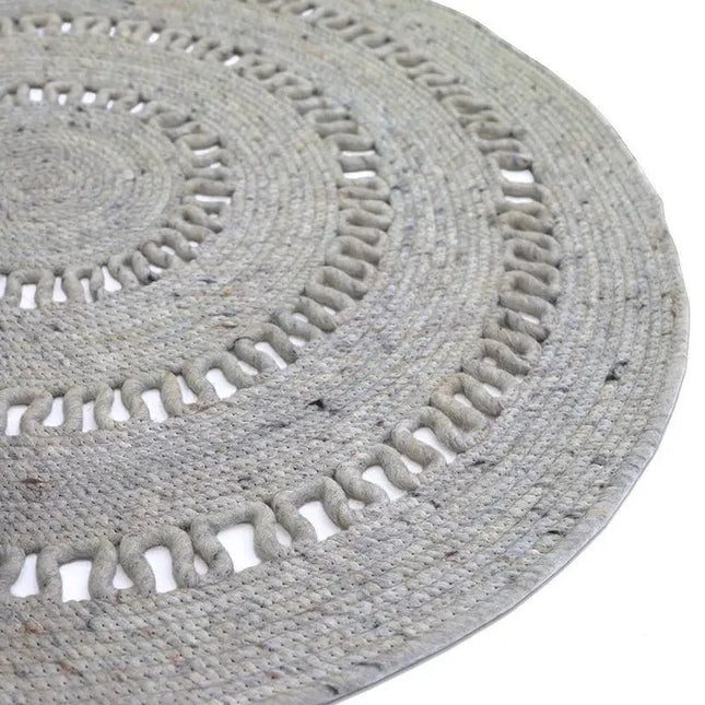 Alfombra de lana redonda BIBEK GRIS SLaineHome & Garden > Decor > Rugs